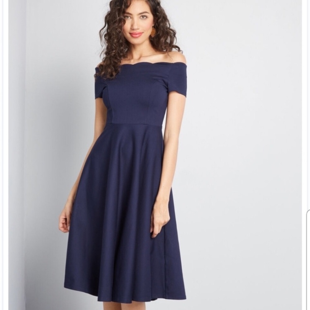 Modcloth XL Timeless Classic Dress Navy